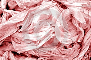 Dirty crumpled pvc in red tone