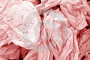 Dirty crumpled pvc in red tone