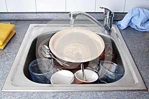 Dirty dishes photo