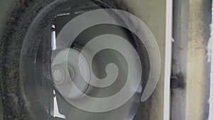 Dirty exhaust fan swirl in the bathroom on a white background