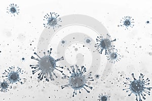 Dirty germ bacteria space Covid Sars Mers danger Virus droplet 3D Illustration concept for background