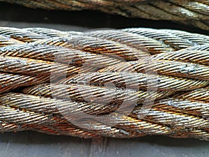 dirty gromet wire with grease and metal