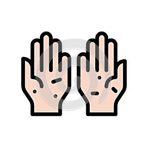 Dirty hand vector, Hygiene filled icon editable stroke