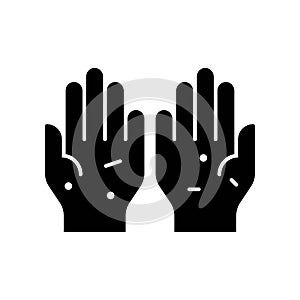 Dirty hand vector illustration, Hygiene solid style icon