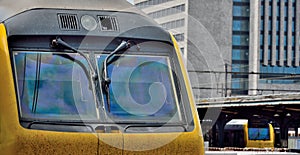 Dirty heavy duty locomotives in the station of Ghent