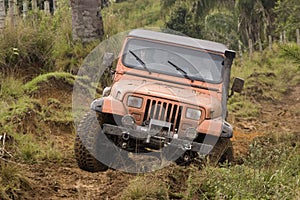 Dirty jeep on competition