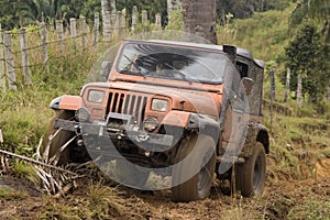 Dirty jeep on competition