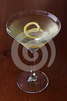 Dirty martini with a lemon twist