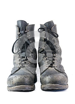 Dirty military boots