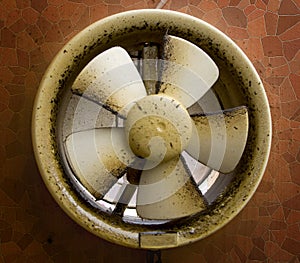 Dirty oil stained exhaust fan