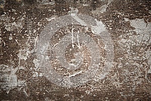 Dirty, old and scraped concrete wall.