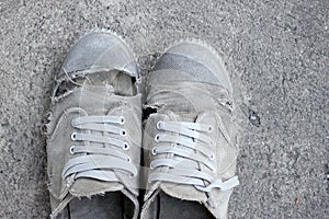 Dirty old shoes, still life style