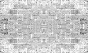 dirty old white square brick textured wall for light tone vintage interior design background. or brick mapping for 3d texture.