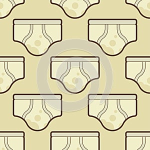 Dirty panties pattern seamless. Unclean shorts background. Vector texture