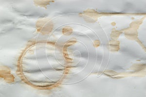 Dirty paper with coffee rings