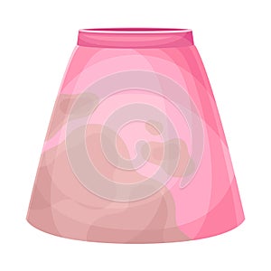 Dirty Pink Skirt with Stain and Spots as Used Clothes for Laundry Vector Illustration