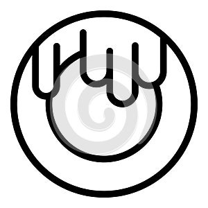 Dirty plate icon outline vector. Dinner soiled dishware