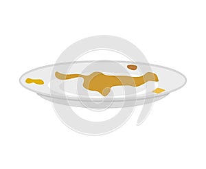 Dirty plates isolated. unclean dishes. Vector illustration