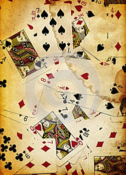 Dirty Playing Cards Background Texture Design