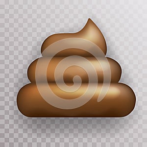 Dirty Poop Shit Icon Transparent Background 3d Realistic excrement Design Vector Illustration