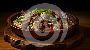 Dirty Rice: Savory Rice with Chicken Liver, Gizzards, and Seasoned Vegetables