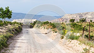 dirty road in Goreme National Park in Cappadocia