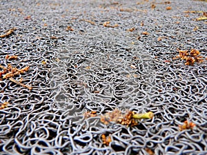 Dirty rug in perspective view