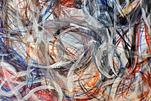 A dirty, scribbled wall. Chaotic sketch. Etude in the style of abstract impressionism. Jackson Pollock imitation.