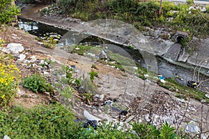 Dirty sewer in Rasht, Ir photo