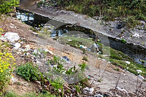 Dirty sewer in Rasht, Ir photo