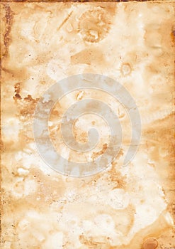 Dirty sheet of paper covered with rust and dust faded with age