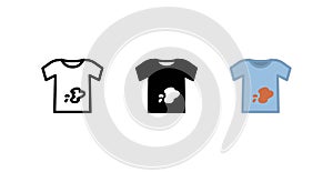 Dirty shirt icon	,  line color vector illustration