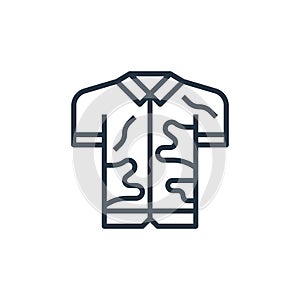 dirty shirt vector icon isolated on white background. Outline, thin line dirty shirt icon for website design and mobile, app