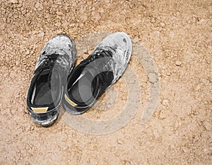 Dirty Shoes Sneaker on Ground surface