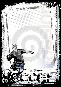 Dirty soccer vertical background