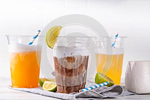 Dirty soda, soda and creamer alcohol free mocktail