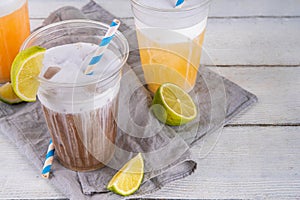 Dirty soda, soda and creamer alcohol free mocktail