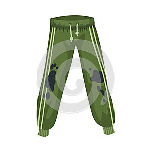 Dirty sweatpants. Vector illustration on a white background.