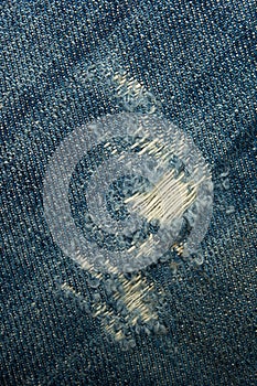 Dirty and torn jeans photo
