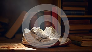 Dirty white sneakers. Generate Ai