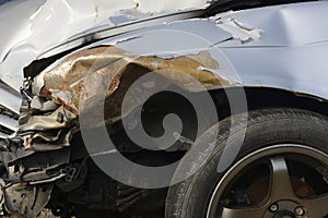 Dirty and wreck cars  at the car cemetery.