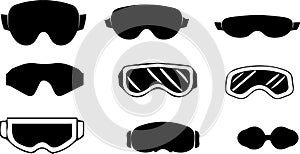 dirving goggles silhouette, dirving goggles silhouette Set,