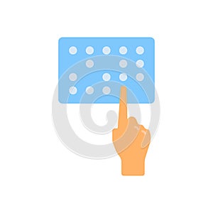 Disability blind vector icon symbol braille isolated on white background