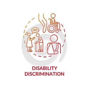 Disability discrimination concept icon