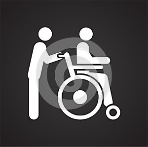Disability icon on blackbackground for graphic and web design, Modern simple vector sign. Internet concept. Trendy symbol for