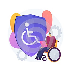 Disability insurance abstract concept vector illustration.