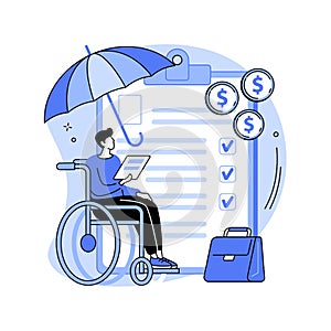 Disability insurance abstract concept vector illustration.