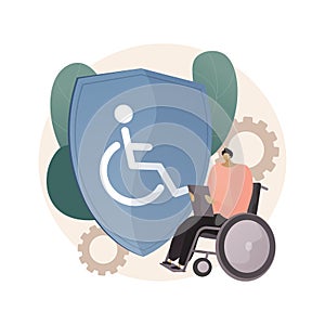 Disability insurance abstract concept vector illustration.