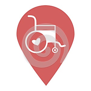Disability location map pin pointer icon. Element of map point for mobile concept and web apps. Icon for website design and app de