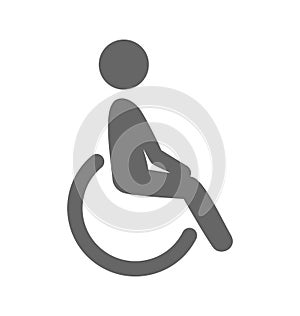 Disability man pictogram flat icon isolated on white